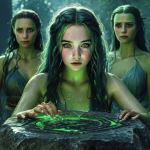 Enchanted Forest Scene With Three Women And Mystical Tablet (1).png